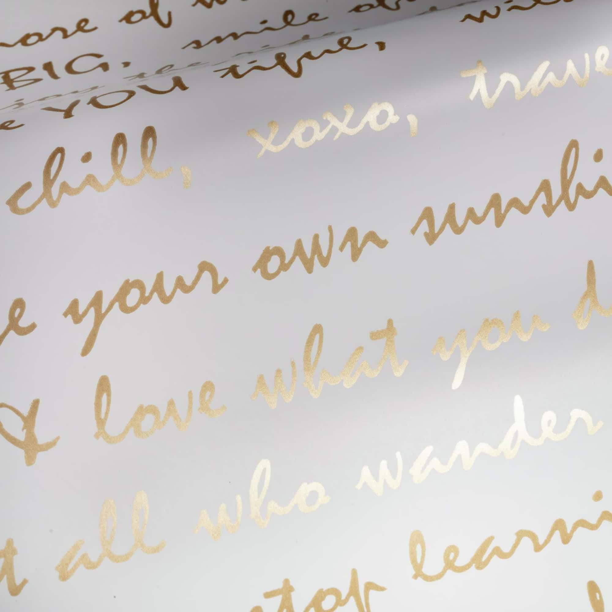 RoomMates Gold Dream Big Script Peel & Stick Wallpaper